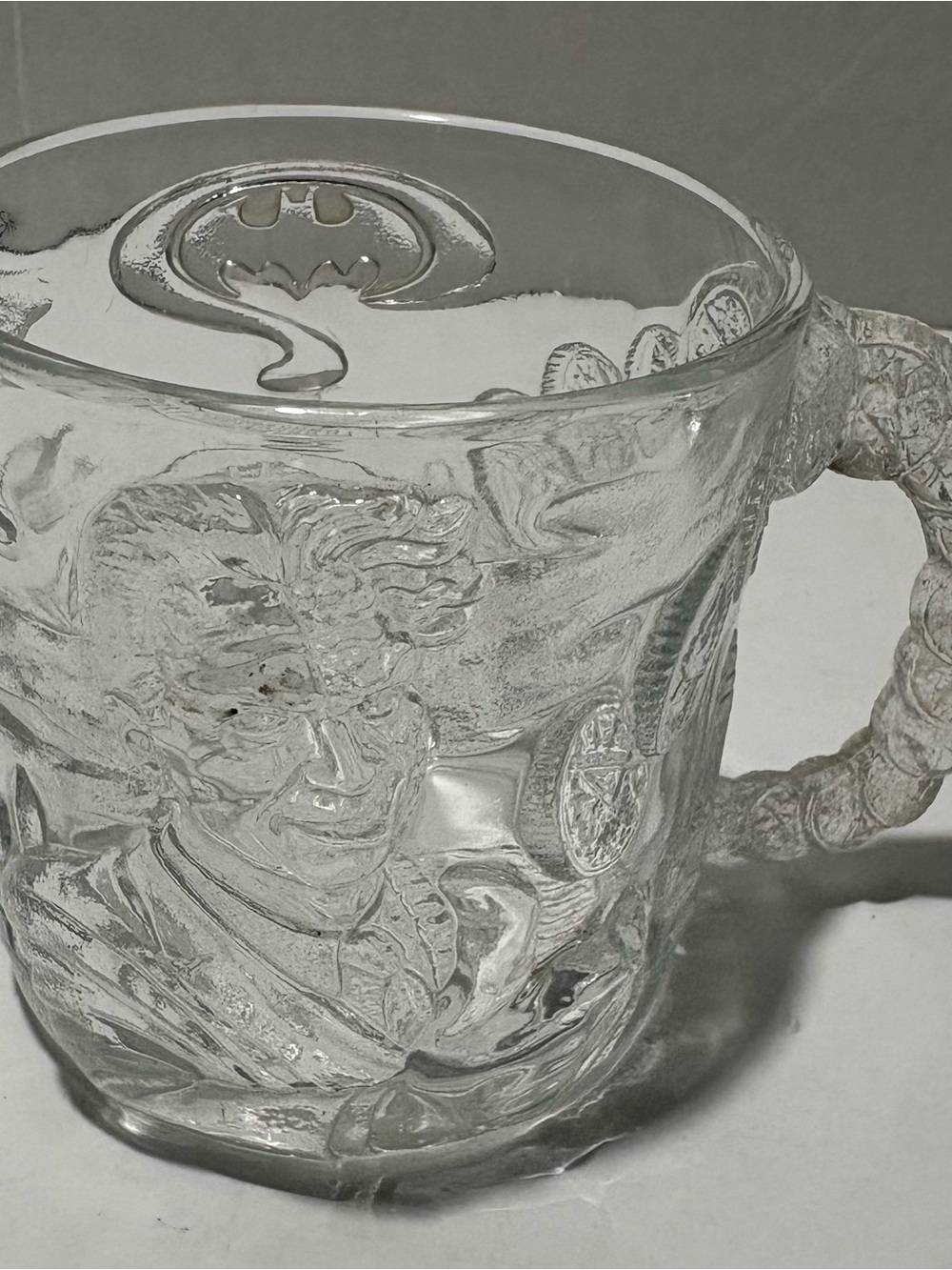 Batman Clear Glass Character Relief Mug
